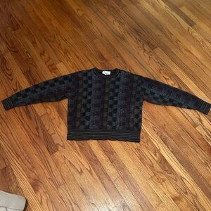 Jhane Barnes vintage colorful Checkered Crewneck 100% cashmere Sweater